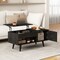 Modern Lift-Top Coffee Table with Hidden Compartment Open Shelf and Side Cabinet Wood Finish